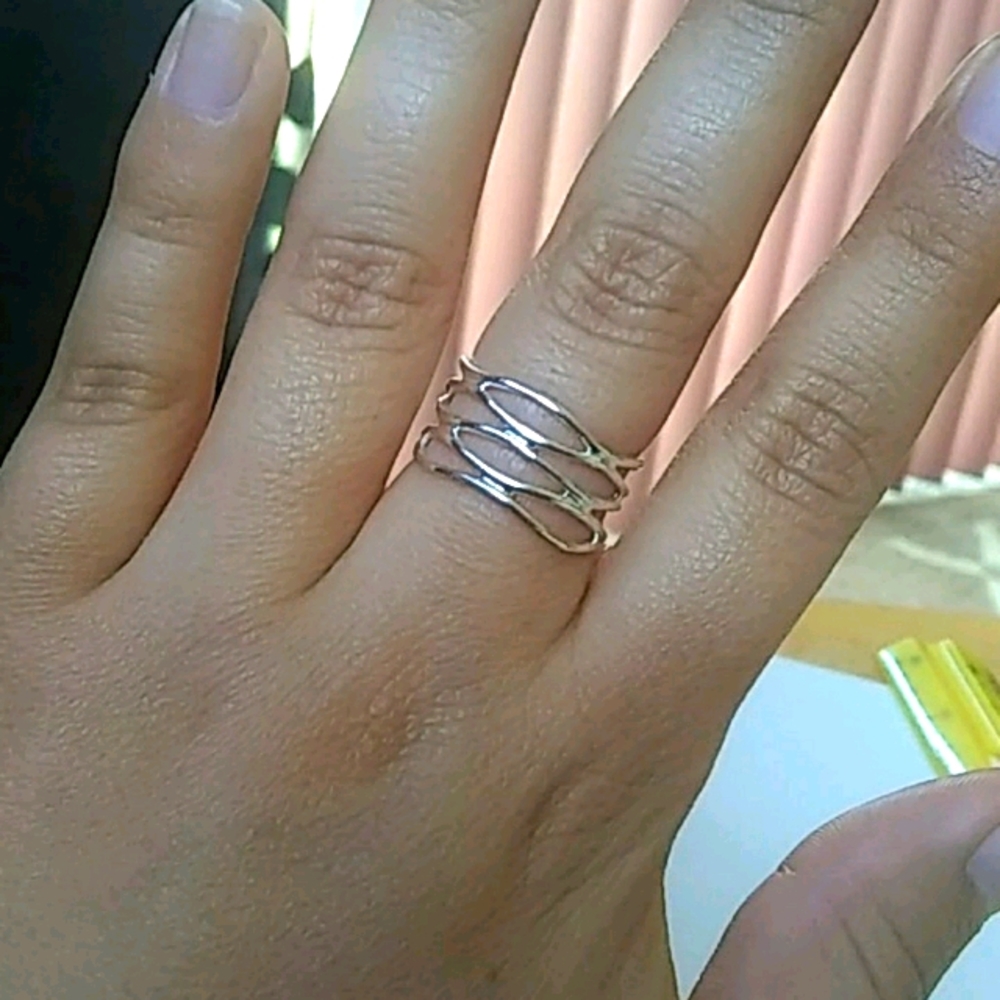 925 Sterling Solid Silver Ring. Branch Pattern. - image 2